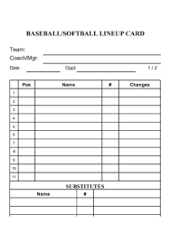 View, download and print baseball lineup card pdf template or form online. 11 Sample Baseball Lineup In Pdf Ms Word