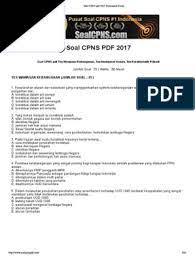Prediksi soal osn sd/mi tahun 2019.pastinya semua murid yang akan mengikuti olimpiade sains nasional tingkat sd ini sudah sangat penasaran sekali dengan tipe atau jenis. Soal Cpns Pdf 2017 Download Gratis