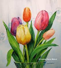 Spring Tulips Watercolor Watercolor Tulips Tulip Painting Floral Watercolor
