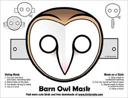 Halloween Printable Owl Masks Owl Mask Owl Costume Kids Barn Owl