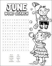 june word search summer words kids word search printable games for kids