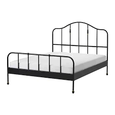 Steel, steel, pigmented epoxy/polyester powder coating knob: Sagstua Bedframe Zwart 140x200 Cm Ikea Bed Frame Bed Slats Full Bed Frame