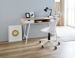 Schreibtisch sonoma eiche 120 cm breit ebay. Schreibtisch Bryrup 48x120 Eiche Weiss Danisches Bettenlager