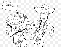 Simple toy story coloring page for children : Buzz Lightyear Sheriff Woody Coloring Book Colouring Pages Toy Story Woody Toystory Angle White Png Pngegg