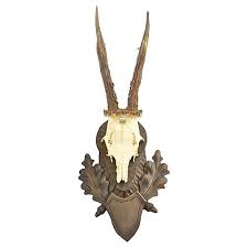 429 German Mounted Roe Buck Antlers Buck Antlers Wood Art Black Forest