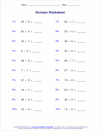 Worksheets For Basic Division Facts Grades 3 4 Math Fact Worksheets Basic Math Worksheets Math Facts