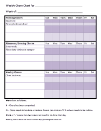 Chore Chart Fill Online Printable Fillable Blank