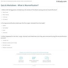 Quiz Worksheet What Is Mummification Study Com