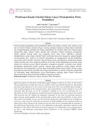 Empati terhadap masalah yang dihadapi warga sekolah. Pdf Pembinaan Kepala Sekolah Dalam Upaya Meningkatkan Mutu Pendidikan