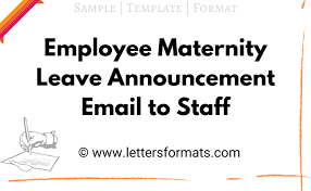 Sample Employee Maternity Leave Announcement Email To Staff