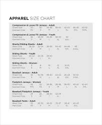 Free 8 Size Chart In Examples Samples In Pdf Examples