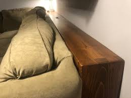 $25 diy sofa table tutorial sandwich a very narrow table between the sofa and the wall, so you can set frames, candles, plants or lamps on it for decoration and function. How To Build A Skinny Sofa Table With Outlet And Dovetail Ends Video