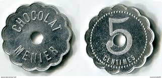 N93 0598 Monnaie De Necessite Noisiel Chocolat Menier 5 Centimes Type 2 Avec Centimes Au Revers En Vente Sur Delcampe Monnaie Jeton Noisiel