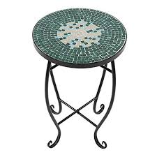 Mosaic tables by knf designs; Gototop Mosaic Painted Glass Patio Plant Stand Round Side Accent Table Sofa Bed End Table Outdoor Indoor Snack Table Accent Coffee Table 52 35 35cm Buy Online In Bahamas