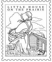 Little House On The Prairie Stamp Coloring Page Little House Coloring Pages Laura Ingalls