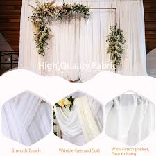 Shop for 10 foot tension rods at bed bath & beyond. Buy White Backdrop Curtains 10ft X 10ft Chiffon Backdrop Drapes Panels For Wedding Arch Party Decorations Online In Turkey B07tt2hnsn