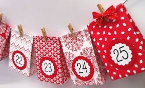 Red And White Advent Calendar Gift Bags Handmade From Scrapbook Paper A Beautiful Mini Gift B Advent Calendar Gifts Mini Gift Bags Christmas Advent Calendar