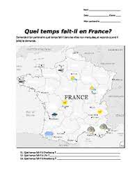 Learn vocabulary, terms and more with flashcards, games and other study tools. Quel Temps Fait Il En France Gap Fill By Mme Bourgeault Tpt