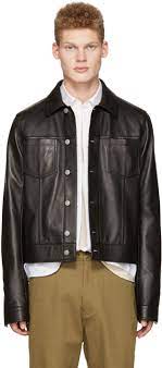 Maison Margiela Black Leather Trucker Jacket Maisonmargiela Cloth Jacket Trucker Jacket Maison Margiela Black Leather