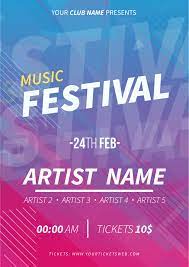 Poster for festival, celebration, holiday party. Free Vector Music Festival Poster With Memphis Background