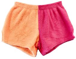 Neon Pink/Orange color block Pajama Shorts