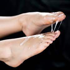 Cum covered feet
