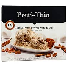 For a riff on these nutritious bars, try out homemade larabars recipe too! Amazon Com Proti Thin Salted Toffee Pretzel Protein Bars 15g Protein Low Calorie Very Low Carb Vlc Low Fat High Fiber Snack Bar Keto Diet Friendly Ideal Protein Compatible Gluten Free 7 Count
