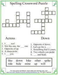 Long I Spelling Words Crossword Puzzle 1st Grade Spelling Grade Spelling First Grade Spelling