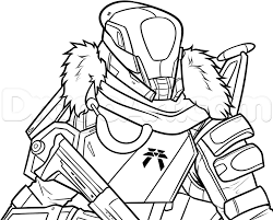 A papercraft ghost from destiny. Destiny The Video Game Coloring Pages