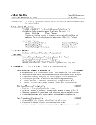Financial advisor resume skills list. Julian Bradley Financial Advisor Resume