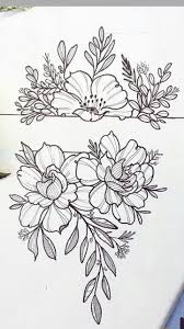 Line Art Flower Band Tattoo Drawing In 2020 Pattern Tattoo Sleeve Tattoos Forearm Tattoos