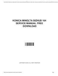 Windows driver windows driver download. Konica Minolta 164 Service Manual