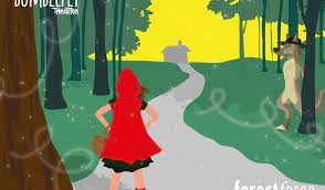 Little red riding hood character playing lovely wind character design. Little Red Riding Hood Visit The New Forest