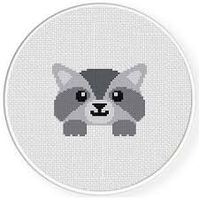 Cross stitch and embroidery patterns to download come in a range of beautiful styles. Peekaboo Raccoon Cross Stitch Pattern Daily Cross Stitch