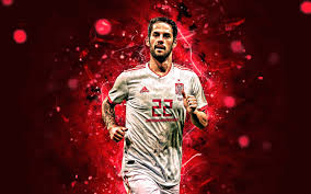 The great collection of spain national team wallpaper for desktop, laptop and mobiles. Isco Close Up Spain National Team White Uniform Serge Gnabry Fond D Ecran 2880x1800 Wallpaper Teahub Io