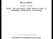 Recreation definition | Recreation meaning - YouTube