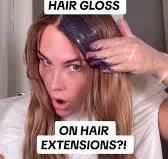 Hair gloss on hair extensions?! #hairextensions #extensions #hairgloss  #forthegirls #diyhairextensions
