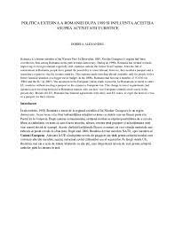 Referate politica externa a romaniei. Pdf Politica Externa A Romaniei Dupa 1989 Si Influenta Acesteia Asupra Activitatii Turistice Dobrea Alexandru Darby Crash Academia Edu
