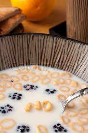 Alpha bits cereal from post is a wholesome and tasty american treat. A Bowl Of Alphabet Cereal Pieces Floating In Milk With The Word No Spelled Out Stock Image Colourbox