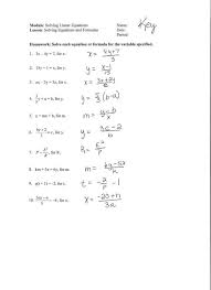 Solving equation for variable worksheets. Solve Each Equation For The Variable Specified Worksheet Tessshebaylo