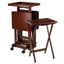 Known for its great style and classic finish, the essential home tv tray is a. 6 Pc Snack Table Set Walnut Walmart Canada