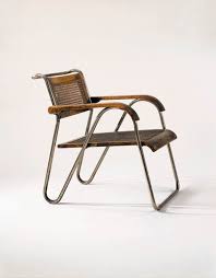 A Rare Nickel Plated Tubular Steel And Stained Wood And Cane Armchair Model 8162 Erich Dieckmann For Cebaso Bauhaus Furniture Caned Armchair Tubular Steel