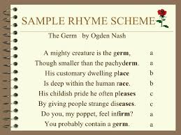 Sample Rhyme Scheme Rhyme Scheme Rhyme Scheme Examples Poetry Terminology