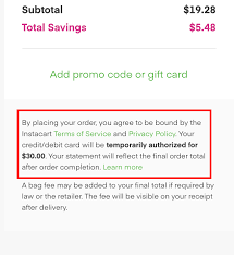 Is it legal to charge a credit card fee. Instacart Help Center Authorization Holds Recurring Payments And Unknown Charges