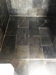 Ironically, the water that it is designed to come into contact with can ruin the slate if it is not adequately protected. Restoring Discoloured Slate Shower Tiles In Oxfordshire Stone Cleaning And Polishing Tips For Slate Floors