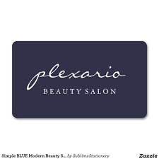 Simple Blue Modern Beauty Salon Business Card Zazzle Com Beauty Salon Business Cards Chic Business Card Business Pens