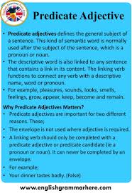 Entire gerund phrases act as objects, subjects, or predicate nominatives.; Predicate Adjective Definition And Examples English Grammar Here