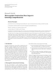 PDF) Metacognitive Instruction Does Improve Listening Comprehension