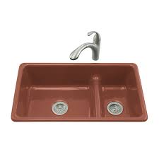 double basin cast iron kitchen sink
