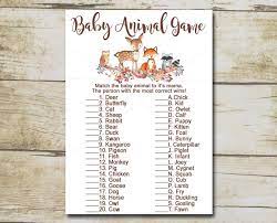 Woodland Baby Shower Game Baby Animal Game Woodland Forest Etsy In 2021 Baby Animal Games Animal Baby Shower Games Forest Animal Baby Shower